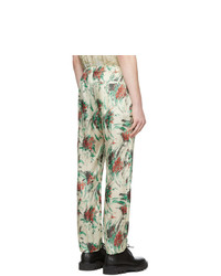 hellbeige bedruckte Chinohose von Dries Van Noten