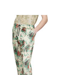 hellbeige bedruckte Chinohose von Dries Van Noten