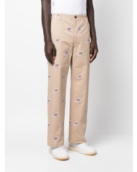 hellbeige bedruckte Chinohose von Junya Watanabe MAN