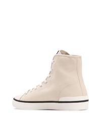 hellbeige bedruckte hohe Sneakers aus Segeltuch von Isabel Marant