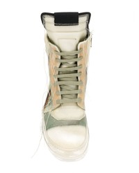 hellbeige bedruckte hohe Sneakers von Rick Owens