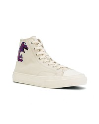 hellbeige bedruckte hohe Sneakers von Ps By Paul Smith