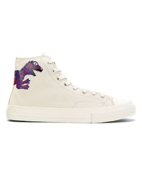 hellbeige bedruckte hohe Sneakers von Ps By Paul Smith