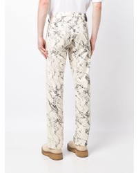 hellbeige bedruckte Jeans von Paul Smith