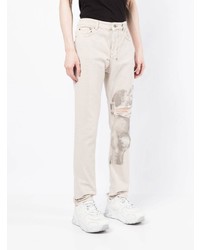 hellbeige bedruckte Jeans von Ksubi