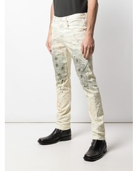 hellbeige bedruckte Jeans von purple brand