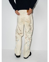 hellbeige bedruckte Jeans von JW Anderson