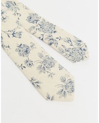 hellbeige bedruckte Krawatte von Asos