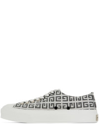 hellbeige bedruckte Leder niedrige Sneakers von Givenchy