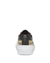 hellbeige bedruckte Leder niedrige Sneakers von Fendi