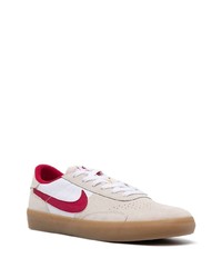 hellbeige bedruckte Leder niedrige Sneakers von Nike