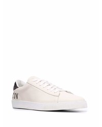 hellbeige bedruckte Leder niedrige Sneakers von DSQUARED2