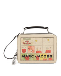 hellbeige bedruckte Leder Umhängetasche von Marc Jacobs