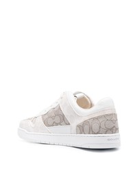 hellbeige bedruckte niedrige Sneakers von Coach