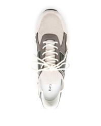 hellbeige bedruckte niedrige Sneakers von Emporio Armani