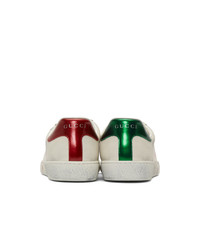 hellbeige bedruckte niedrige Sneakers von Gucci