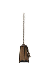 hellbeige bedruckte Satchel-Tasche aus Segeltuch von Gucci