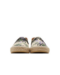 hellbeige bedruckte Segeltuch Espadrilles von Kenzo