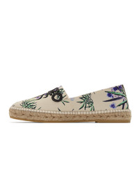 hellbeige bedruckte Segeltuch Espadrilles von Kenzo