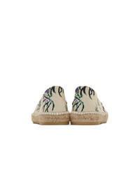 hellbeige bedruckte Segeltuch Espadrilles von Kenzo