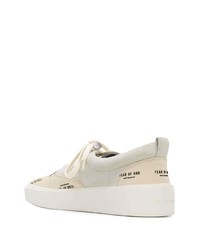 hellbeige bedruckte Segeltuch niedrige Sneakers von Fear Of God