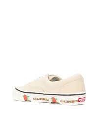 hellbeige bedruckte Segeltuch niedrige Sneakers von Vans