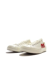 hellbeige bedruckte Segeltuch niedrige Sneakers von Converse