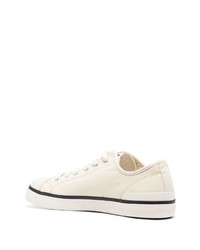 hellbeige bedruckte Segeltuch niedrige Sneakers von Isabel Marant