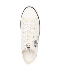 hellbeige bedruckte Segeltuch niedrige Sneakers von Isabel Marant