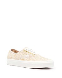 hellbeige bedruckte Segeltuch niedrige Sneakers von Vans