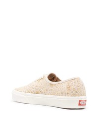 hellbeige bedruckte Segeltuch niedrige Sneakers von Vans