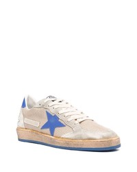 hellbeige bedruckte Segeltuch niedrige Sneakers von Golden Goose