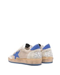 hellbeige bedruckte Segeltuch niedrige Sneakers von Golden Goose