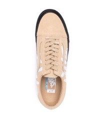 hellbeige bedruckte Segeltuch niedrige Sneakers von Vans