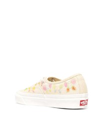 hellbeige bedruckte Segeltuch niedrige Sneakers von Vans