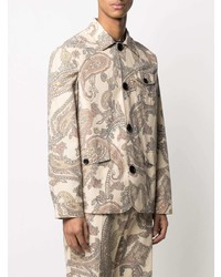 hellbeige bedruckte Shirtjacke von Viktor & Rolf