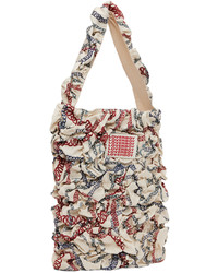 hellbeige bedruckte Shopper Tasche aus Leder von Charles Jeffrey Loverboy