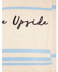 hellbeige bedruckte Shopper Tasche aus Leder von The Upside