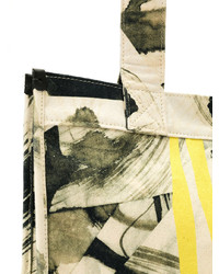 hellbeige bedruckte Shopper Tasche aus Segeltuch von Mara Mac