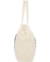 hellbeige bedruckte Shopper Tasche aus Segeltuch von Perks And Mini