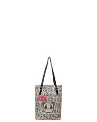 hellbeige bedruckte Shopper Tasche aus Segeltuch von DOGO