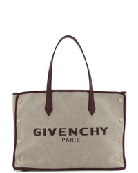 hellbeige bedruckte Shopper Tasche aus Segeltuch von Givenchy