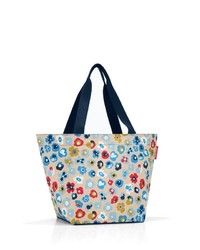 hellbeige bedruckte Shopper Tasche aus Segeltuch von Reisenthel