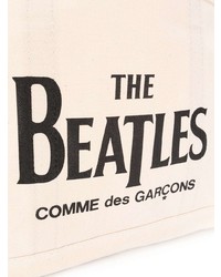 hellbeige bedruckte Shopper Tasche aus Segeltuch von The Beatles X Comme Des Garçons