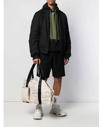hellbeige bedruckte Shopper Tasche aus Segeltuch von A-Cold-Wall*