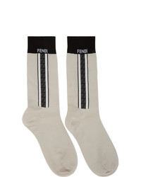 hellbeige bedruckte Socken von Fendi
