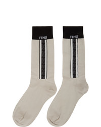 hellbeige bedruckte Socken von Fendi