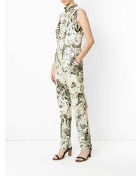 hellbeige bedruckter Jumpsuit von Andrea Marques