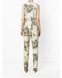 hellbeige bedruckter Jumpsuit von Andrea Marques