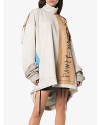 hellbeige bedruckter Oversize Pullover von MARQUES ALMEIDA